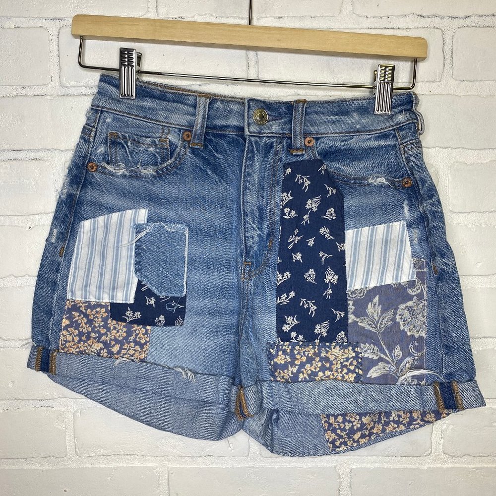 American Eagle Mom Patchwork Shorts - image 1